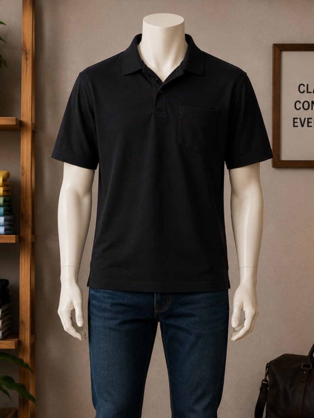 Puritan Men’s Dark Polo Shirt — Size L
